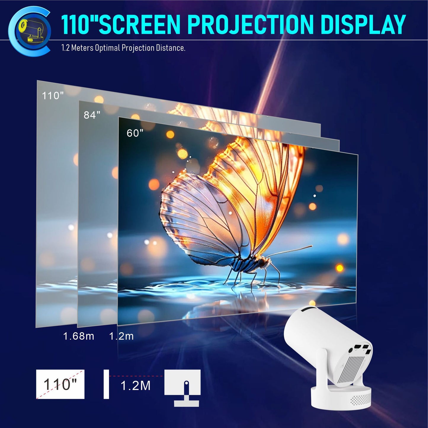 Smart Multimedia Android 11 Beamer 1080p Home Lcd Hy300 Ultra Hifi Sound Video 4k Led Portable Mini Projector