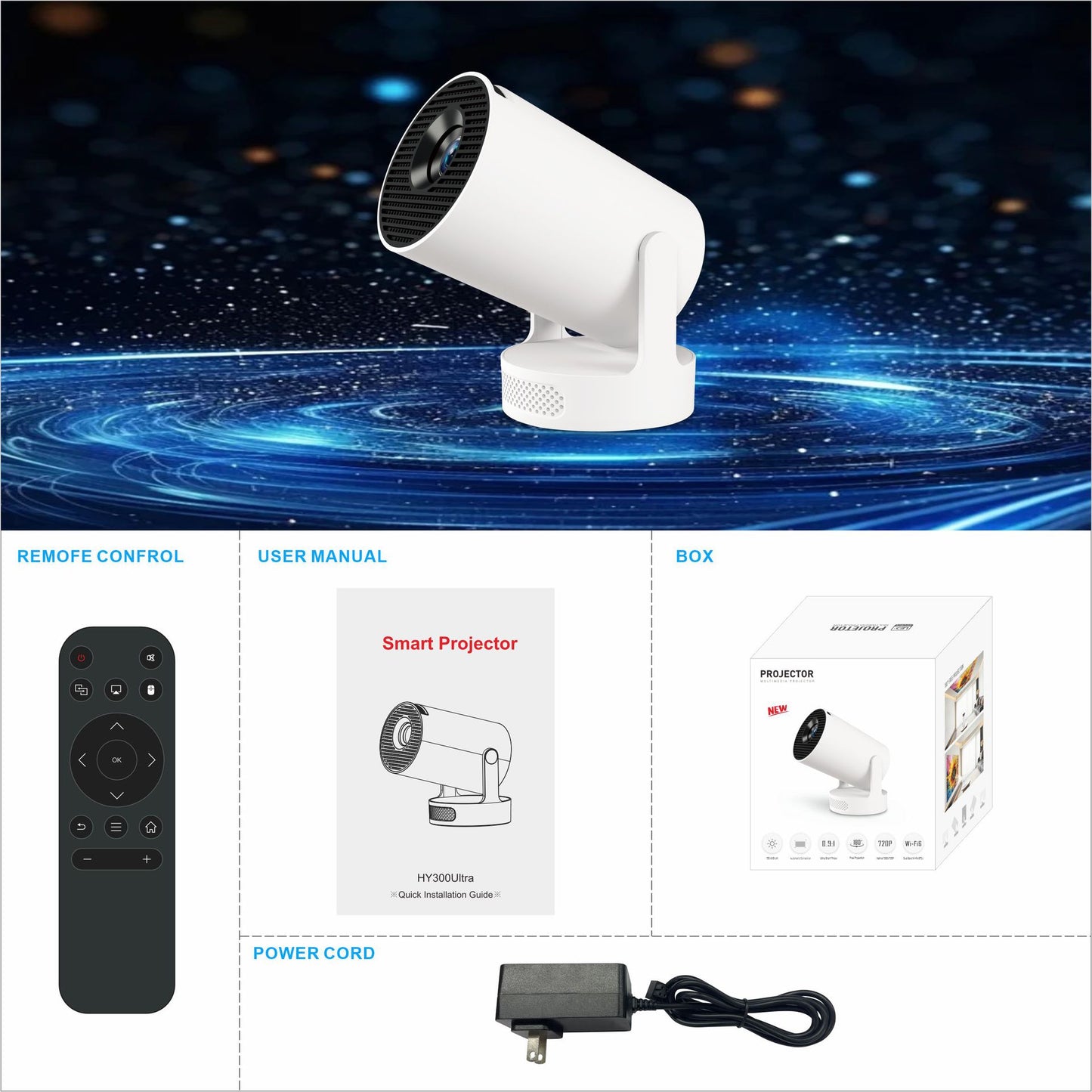 Smart Multimedia Android 11 Beamer 1080p Home Lcd Hy300 Ultra Hifi Sound Video 4k Led Portable Mini Projector