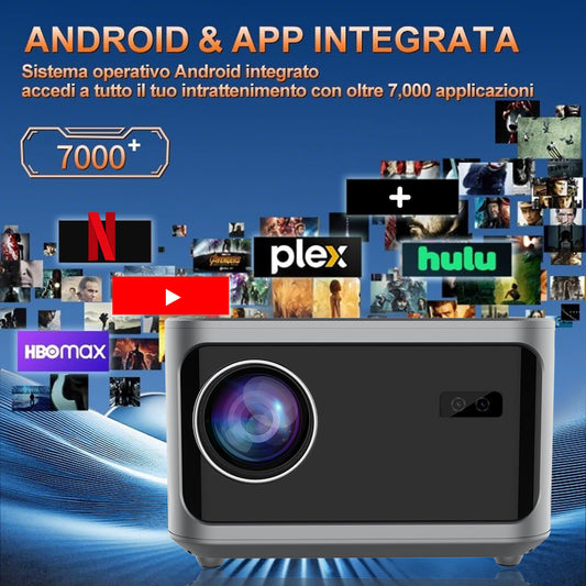 600 ANSI Brightness Wi-Fi & Bluetooth Touch Button HDMI/USB Inputs Auto Keystone Full HD 1080P - Perfect for Home Theater, Presentations & Gaming